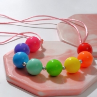 Бусы детские &laquo;Выбражулька&raquo; радуга, 8 бусин, цветные в серебре