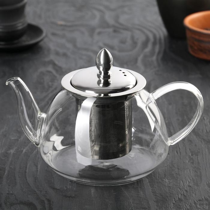 Чайник стеклянный заварочный с металлическим ситом &laquo;Жак&raquo;, 700 мл