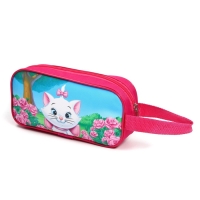 Сумка детская на молнии 22&times;11&times;1,5 см для девочки, косметичка, Коты аристократы