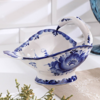 Конфетница фарфор &laquo;Лебедь&raquo;, 18&times;15&times;12 см, гжель