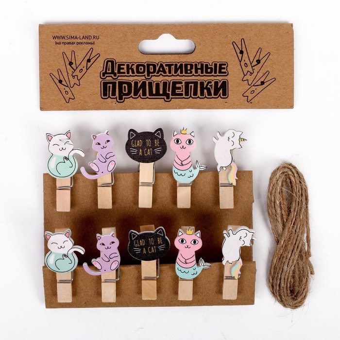 Набор декоративных прищепок &laquo;Котята&raquo; набор 10 шт.