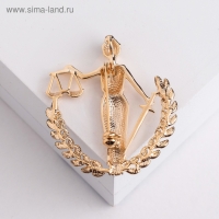 Брошь &laquo;Фемида&raquo; богиня правосудия, 4,5 см , цвет золото