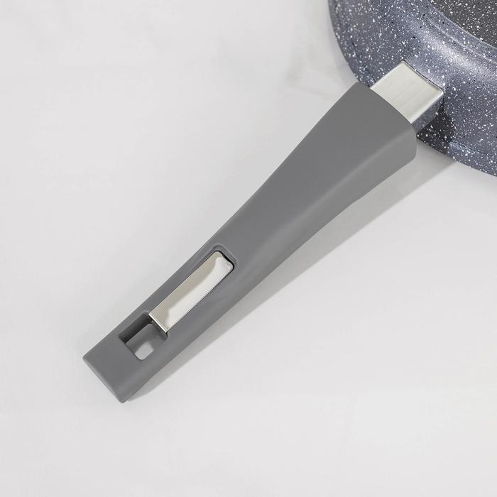 Сковорода &laquo;Гранит&raquo;, d=24 см, съёмная ручка, антипригарное покрытие, цвет серый