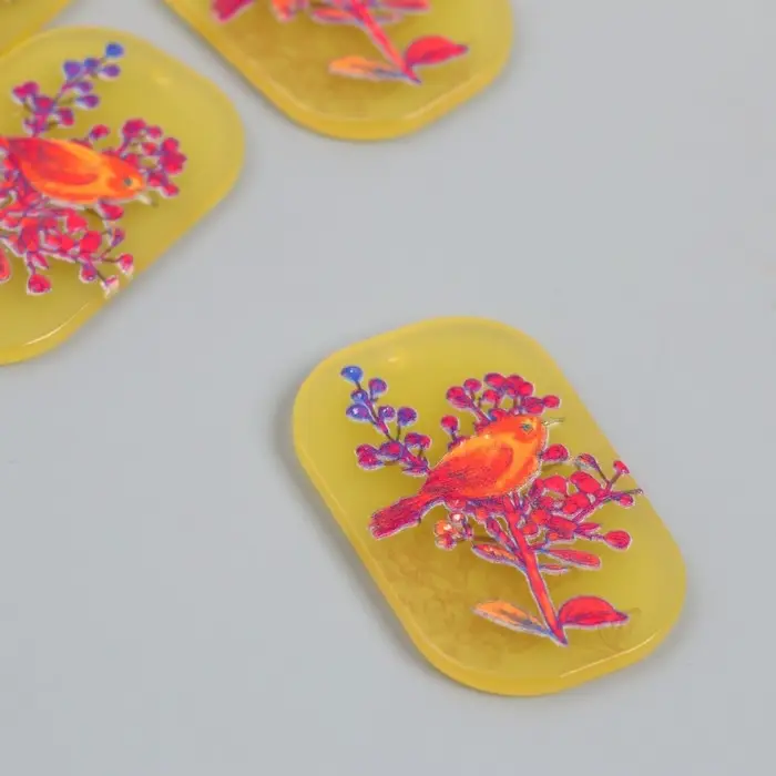 Декор для творчества акрил "Птица на сухоцвете" 0,2х2,4х4 см