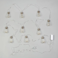 Гирлянда &laquo;Нить&raquo; 3 м с насадками &laquo;Лампа&raquo;, IP20, прозрачная нить, 80 LED, свечение тёплое белое, 8 режимов, 220 В