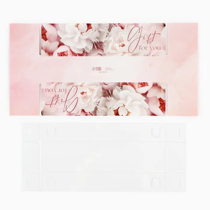 Коробочка для макарун с PVC крышкой &laquo;С любовью&raquo;, 19.5 х 5 х 4.5 см