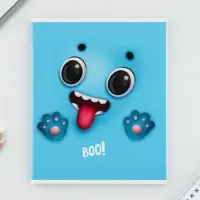 Тетрадь в клетку, 48 л., А5, на скрепке, блок №1, Boo!, МИКС