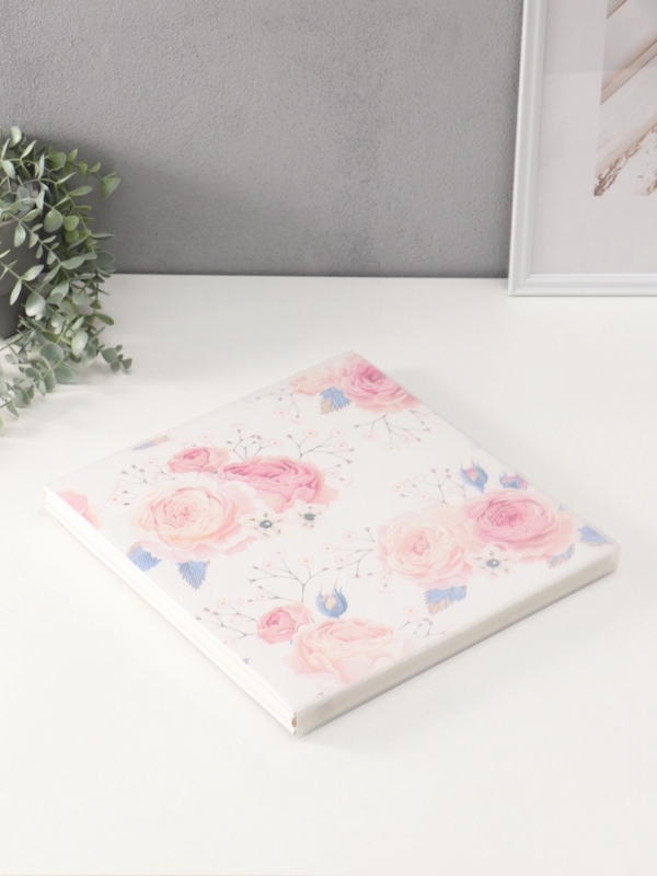 Фотоальбом магнитный 20 листов "Весенний букет" кожзам, в коробке 2,6х32х33,5 см