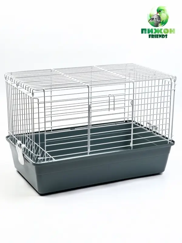 Клетка усиленная для кроликов, 60 х 36 х 40 см, серая