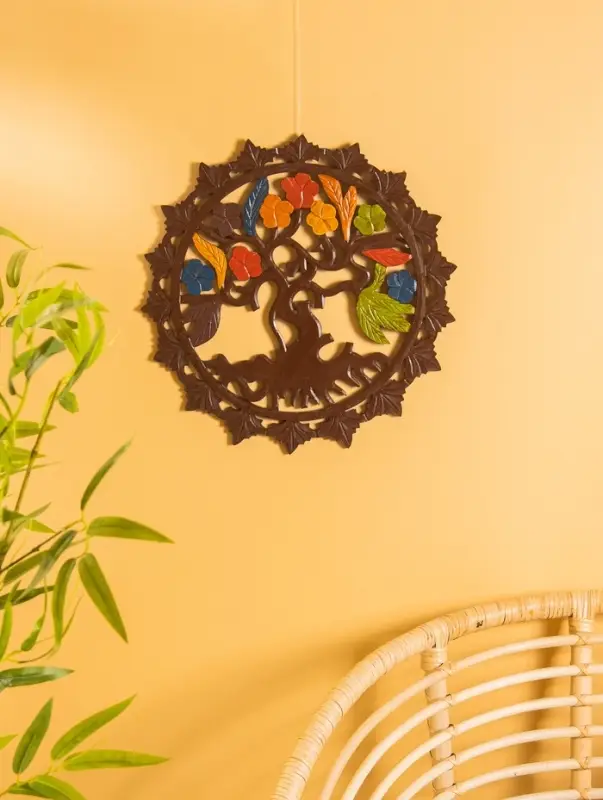 Панно "Древо жизни" МДФ, 40х40х1 см, разноцветная