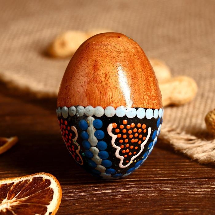 Сувенирный музыкальный инструмент Маракас "Яйцо с узором" МИКС 6,5х5х5 см