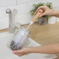 Ёрш для посуды Доляна Meli, 34&times;6 см, с поролоном, бамбуковая ручка, замшевая петелька