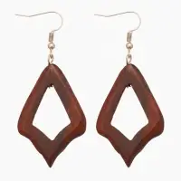 Серьги "Ромб" дерево соно