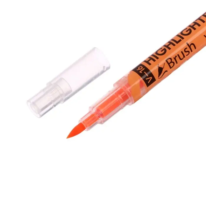 Маркер текстовыделитель 0.5-3.5 мм ErichKrause Visioline V-16 Brush Neon, двухсторонний, оранжевый неон, чернила на водной основе