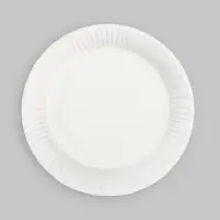 Тарелка одноразовая бумажная однотонная, голубая, 18 см