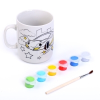 Набор для росписи керамической кружки &laquo;Спортивные машинки&raquo;, 300 мл