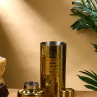 Шейкер "Золото" нержавеющая сталь 7х7х23 см