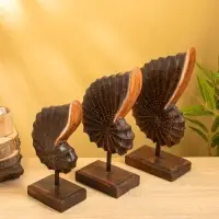 Набор сувенирный "Раковины" дерево (h - 35.30 и 25 см), цв. коричневый