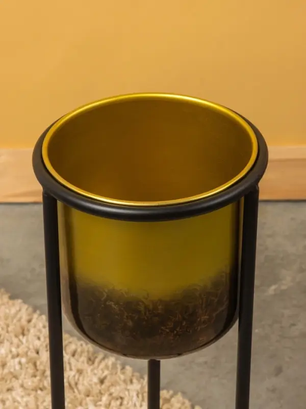 Кашпо на подставке "Арабика" железо 21х21х54 см