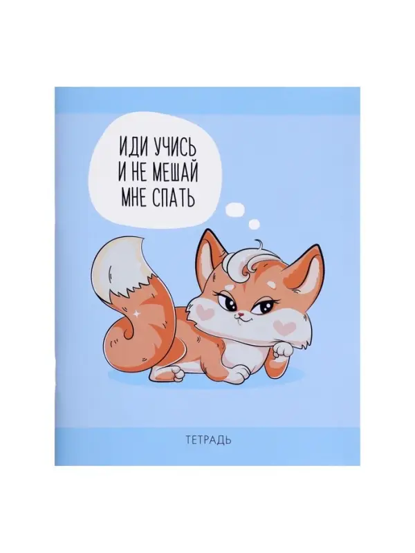Тетрадь 48 листов в клетку Calligrata &laquo;Лисички&raquo;, обложка мелованная бумага, серые листы, МИКС