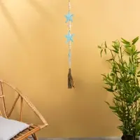 Подвеска декоративная &laquo;Звёздочки&raquo;, 13&times;2&times;100 см, дерево, камень, голубая