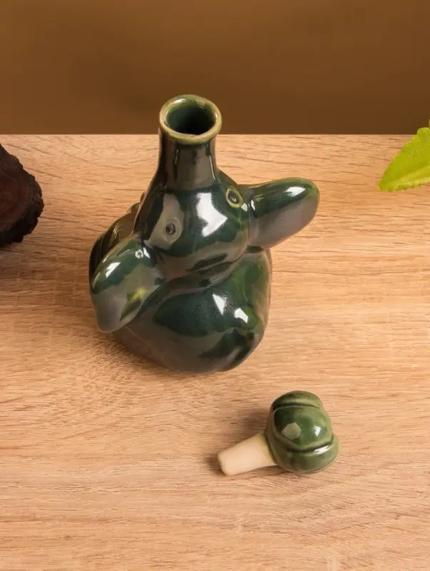 Сосуд для масла &laquo;Слон&raquo;, 10&times;8&times;14 см, керамика, зелёный