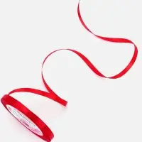 Лента атласная, 6 мм, 23&plusmn;1 м, красная №26