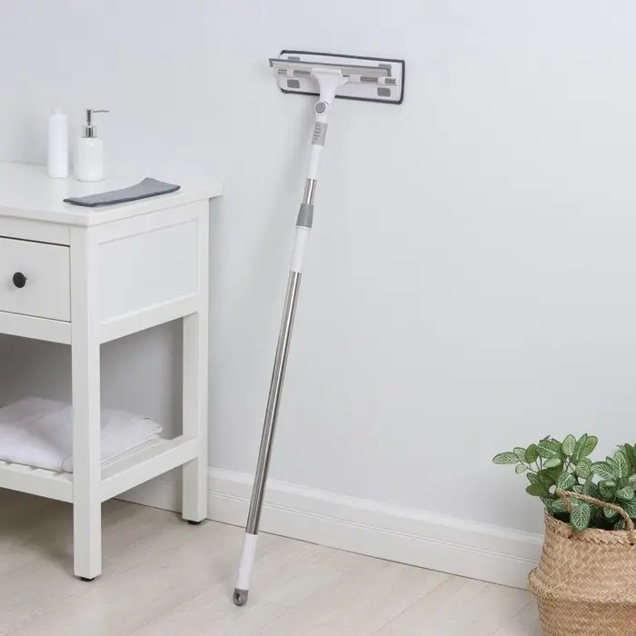 Окномойка с насадкой из микрофибры, фиксатор, стальная телескопическая ручка, 28,5&times;8,5&times;85(135) см