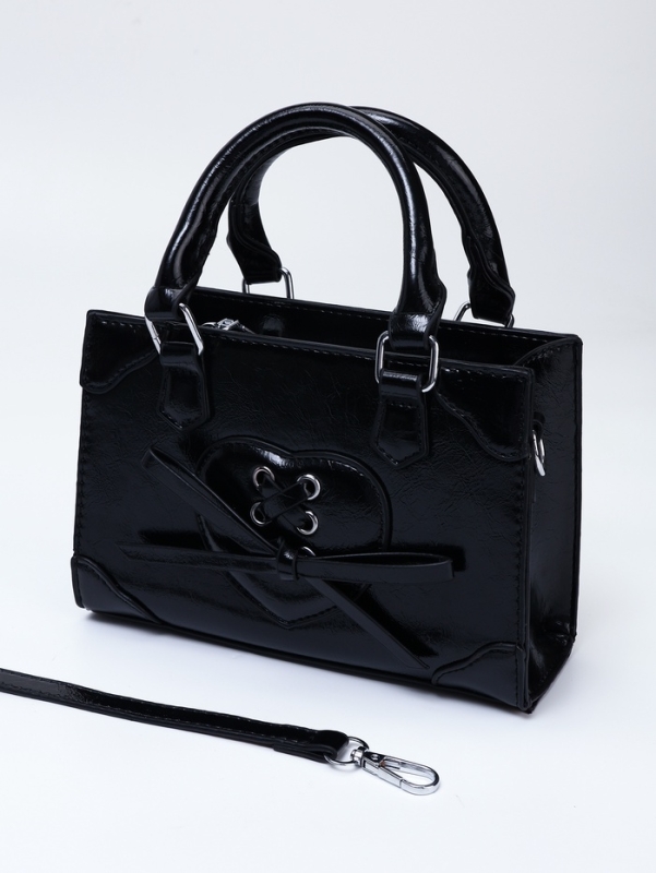 Сумка женская, 20*8*14, отд на молнии, длин ремень, черный