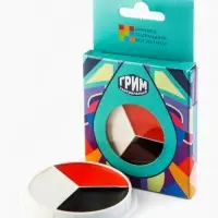 Профессиональный театральный грим "Шайба", (красный, белый, черный), 15 мл.