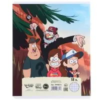 Тетрадь в клетку 18 листов, 5 видов МИКС, обложка мелованный картон, &laquo;Гравити Фолз&raquo;