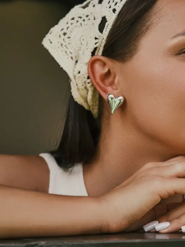 Набор серьги 6 пар &laquo;Сердце&raquo; бусины, цветной