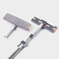 Оконная швабра с креплением на зажимах 28х8 см, длина 103-145 см, 2 насадки, 45+180 поворот   107959