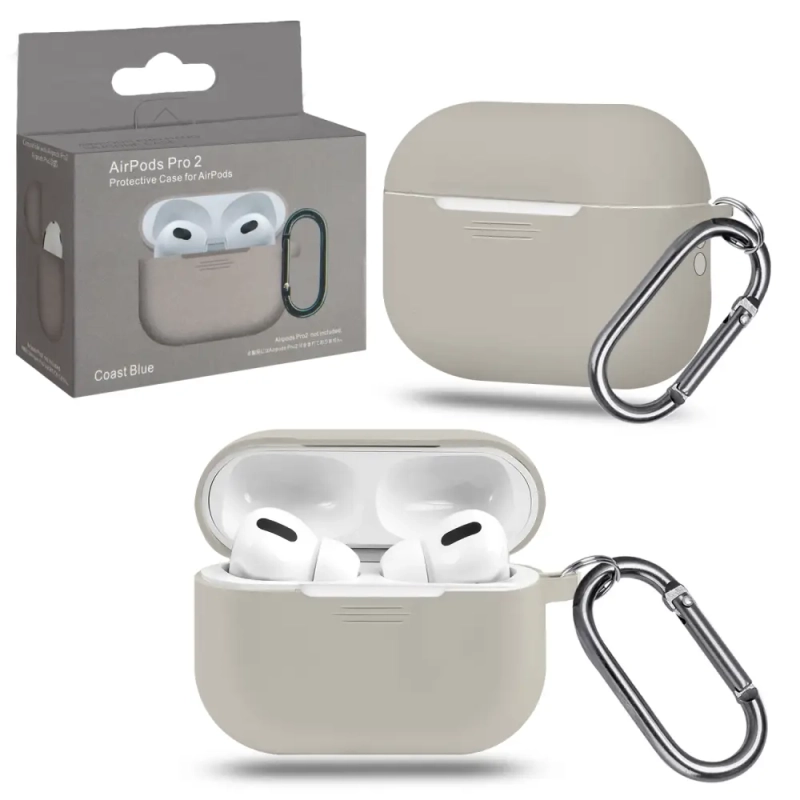 Чехол APods Pro 2 с карабином №1 stone