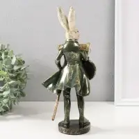 Сувенир полистоун с часами "Заяц в военном камзоле" 9,5х12х30 см