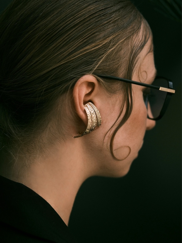 Серьги металл &laquo;Трио&raquo; объёмные, цвет золото