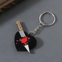 Брелок акрил зеркальный "Нож в сердце" 5,5х3,2х0,4 см