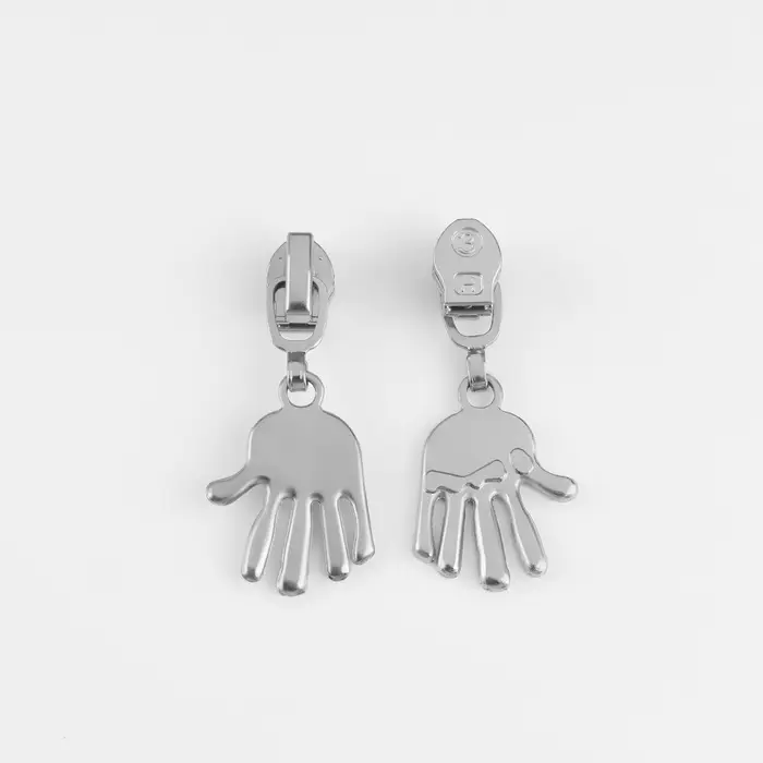 Бегунок для молнии &laquo;Спираль&raquo;, №3, &laquo;Ладонь&raquo;, 10 шт., цвет никель