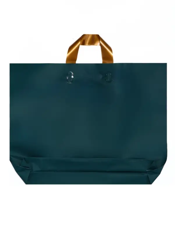 Пакет с петлевой ручкой зеленый 45 х 35 х 8 см 80 мкм