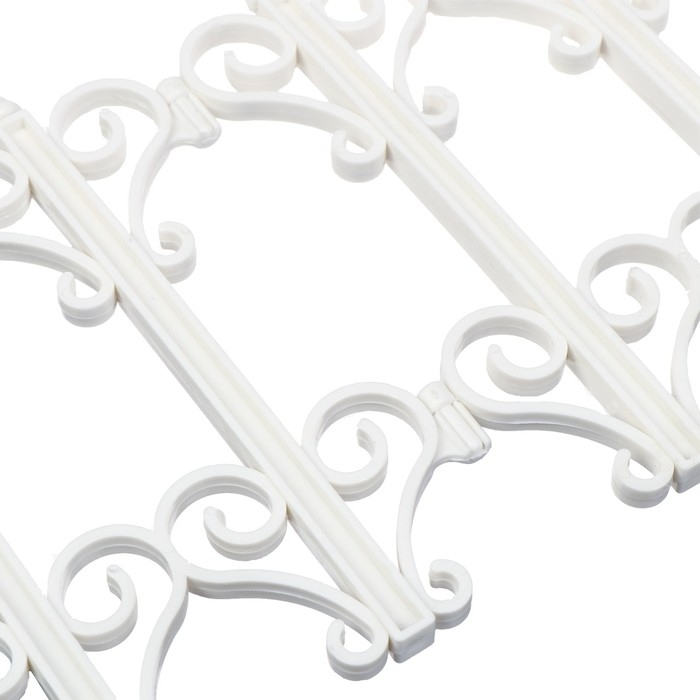 Ограждение декоративное, 25 &times; 180 см, 5 секций, пластик, белое, &laquo;Классика&raquo;