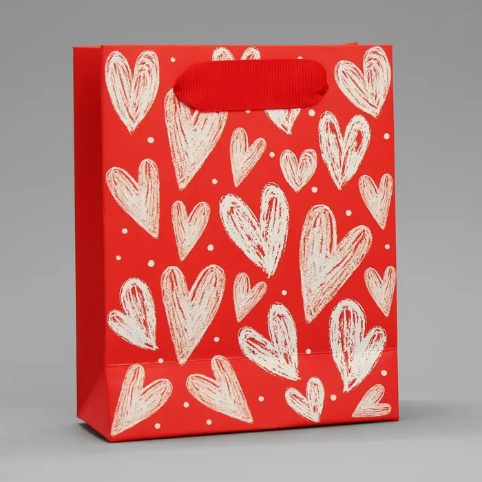 Пакет подарочный ламинированный, упаковка, &laquo;Люблю тебя&raquo;, S 12 х 15 х 5.5 см