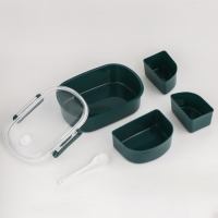 Ланч бокс в школу, контейнер для еды "Эйлайт", 640 мл, с приборами, 18.5 х 14 х 6.3 см, синий 917723