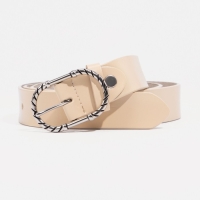 Ремень, ширина 3 см, винт, пряжка металл, цвет бежевый