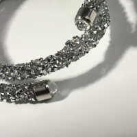 Браслет-пружинка &laquo;Шанталь&raquo; 2 ряда, цвет серебро, d=7 см