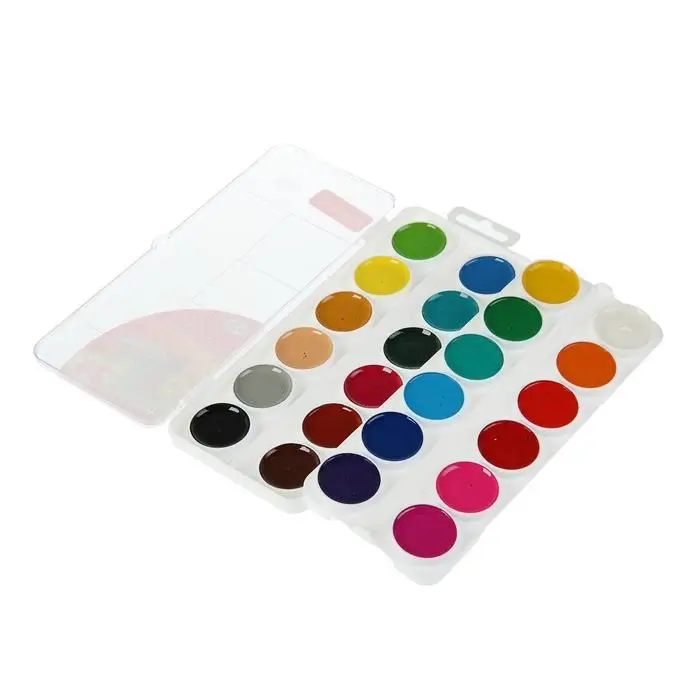 Акварель 24 цвета, &laquo;Гамма&raquo; &laquo;Мультики&raquo;, без кисти, в пластиковой коробке