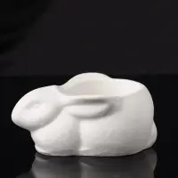 Подсвечник "Заяц" 9х6х4 см, натуральный, гипс