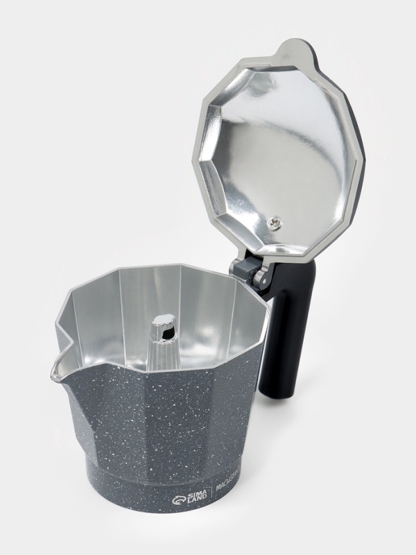 Кофеварка гейзерная "Мрамор" на 6 чашек, цвет черный