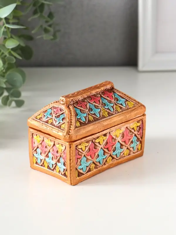 Шкатулка "Ларец цветной" 7,5х10х6 см