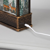 Светодиодная фигура &laquo;Олени в лесу&raquo; 14 &times; 24 &times; 8 см, пластик, батарейки ААх3 (не в комплекте), USB, свечение тёплое белое