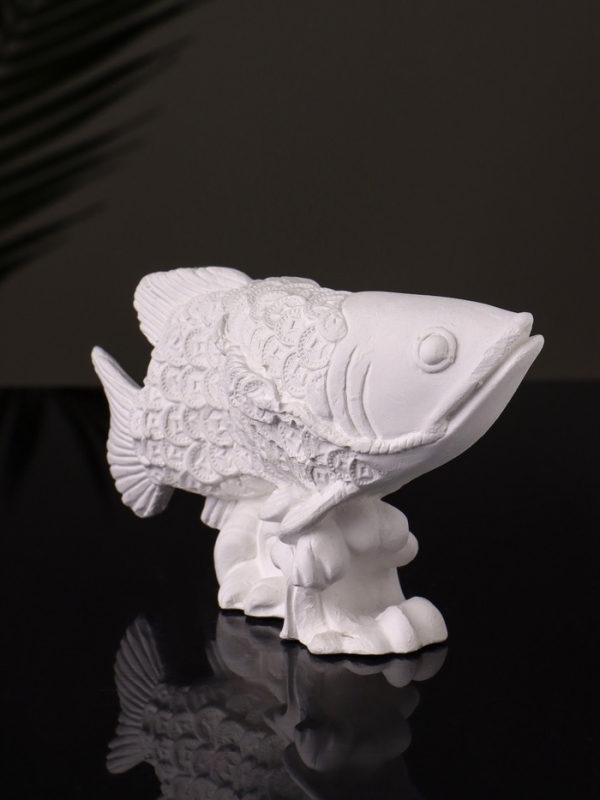 Статуэтка "Рыбка Фен-шуй" 14х7,5х4 см, натуральный